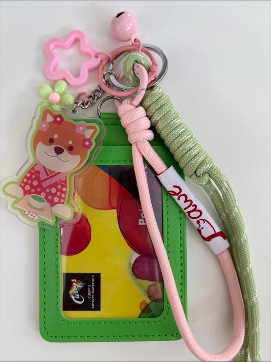Pawe®️Dedign Accessories - 🇨🇦Shiba-Inu x Matcha 🍵 Cardholder & Keychain
